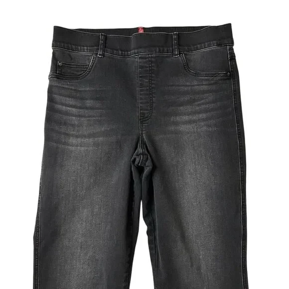 SPANX Straight Leg Jeans Vintage Black Stretch Shaping High Rise Pull On Size XL - Picture 2 of 5